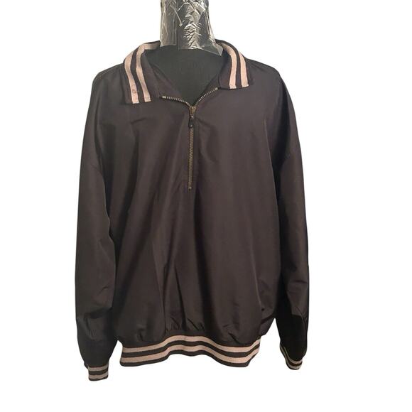 Cutter & Buck Mens Medium Black Pullover Quarter Zip Jacket‎ Golf Casual - Picture 1 of 6